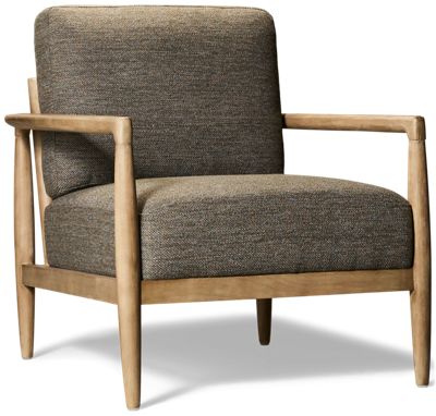 Loom Accent Chair - Easy Care Polyester - Wood Frame - Sculpted Armrests