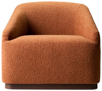 Sylvie Accent Swivel Chair - Contemporary Design - Curved Back - Minimalist Sloped Armrests - Sturdy Plinth Base