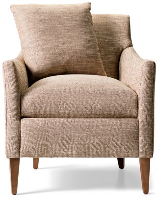 Freya Ingrid Accent Chair - Unique Curves - Cushioned Back - Flared Track Arms - Sustainable Fabric - Toss Pillow Included