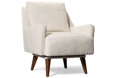 Design Lab Accent Swivel Chair - Durable Fabric - Mid-Century Profile - Slim Track Arms - Long Tapered Legs