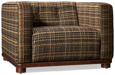 Oliver Accent Chair - Soft Polyester Fabric - Track Arms - Button-Tufted Backrest - Wooden Base - Classic Comfort