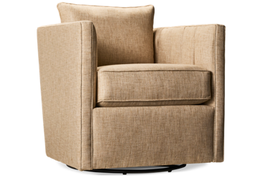 My Style Accent Swivel Chair - Plush Pillow Cushions - Slim Track Arms - Channel Tufting Detail - Durable Polyester Fabric