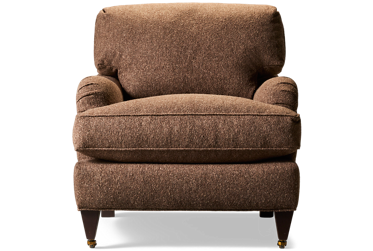 My Style Brooke Accent Chair - Soft Cotton Blend Upholstery - Sloped Rounded Arms - Down Blend Cushions - Easy Mobility with Casters
