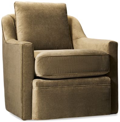 My Style II Hollins Accent Swivel Chair - Luxurious Velvety Upholstery - Track Arms - Cushioned Seat - Effortless Swivel Mobility