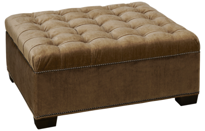 Huntington House Traditional High Back Accent Square Ottoman