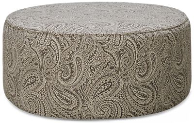 Bailey Cocktail Ottoman - Sophisticated Paisley Pattern - Easy Maintenance Fabric