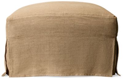 Madeline Accent Ottoman with Slipcover - Cushioned Top - Skirted Pleated Hem - Timeless Style