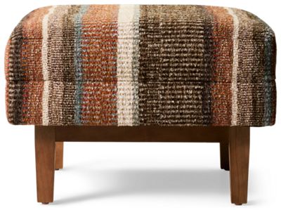 Freya Accent Ottoman - Tall Wood Legs - Textured Upholstery With Button Tufting - Plush Top