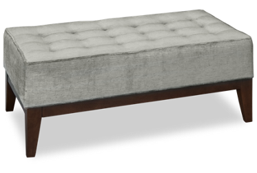 Solutions Accent Ottoman Coffee Table - Elegant Rectangular Design - Button Tufting - Soft Velvety Upholstery - Tapered Wood Legs