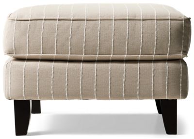 Max Accent Ottoman - Bright Coastal-Inspired Design - Contemporary Rectangular Silhouette - Square Tapered Legs - Durable Fabric