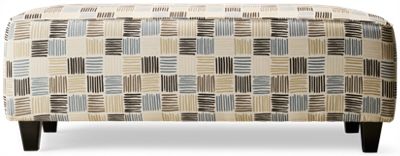 Truth Cocktail Ottoman - Rectangular Profile - Contemporary Upholstery - Square Tapered Legs - Durable 100% Cotton Duck Cover