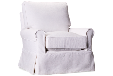 Seaside XL Swivel Glider with Skirted Slipcover + Rolled Arms