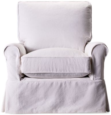 Seaside XL Swivel Glider with Skirted Slipcover + Rolled Arms