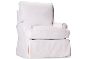 Seaside XL Swivel Glider with Skirted Slipcover + Rolled Arms