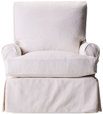 Seaside XL Swivel Glider with Skirted Slipcover + Rolled Arms