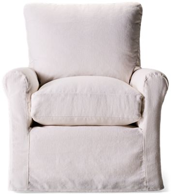 Seaside Swivel Glider with Slipcover + Rolled Arms