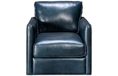 Havana Leather Accent Swivel Chair
