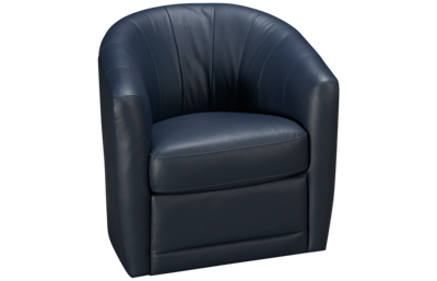 Natuzzi Editions Antonio Leather Accent Swivel Chair