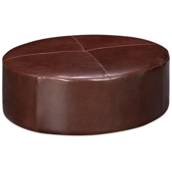 Noah Leather Round Cocktail Ottoman