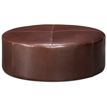 Noah Leather Round Cocktail Ottoman