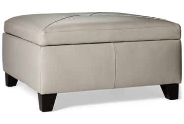 Choices Leather Accent Storage Ottoman - Tufted Top - Includes Two Toss Pillows - Transitional Style
