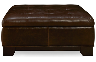 Belaire Leather Accent Storage Ottoman