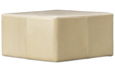 Design Lab Medium Leather Accent Ottoman with Casters