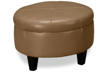 Margaret Leather Accent Storage Ottoman