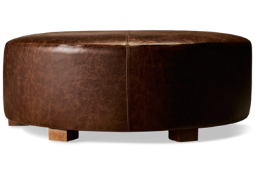 My Style Ottoman - Top-Grain Leather - Cylindrical Design - Cushioned Top - Stylish Footrest