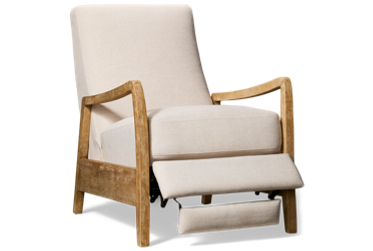 Pacific Pushback Recliner - Durable Fabric - Wood Frame - Coastal Chic