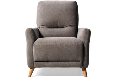 Kenmore Pushback Recliner - Soft Polyester Fabric - Flared Arms - Tufted Back Cushion - Scandinavian Inspired