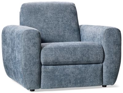 Troy Power Recliner - Hidden Headrest - USB Charging - Soft Polyester Fabric