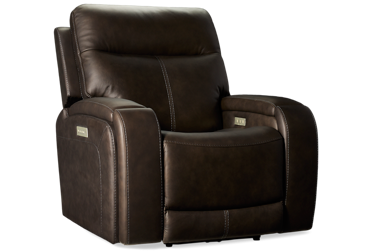 Echo Wave Leather Power Recliner - Tilt Power Headrest - Heat - Massage - Immersive Sound