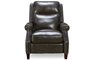 Stowe Leather Power Recliner with Tilt Headrest and Nailhead