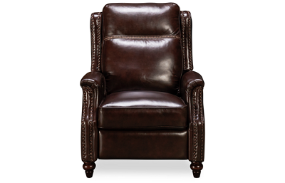 Cooper Power Leather Recliner with Tilt Headrest and Nailhead