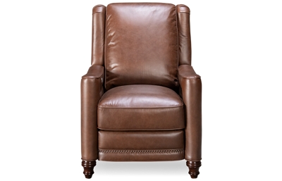 Vintage Leather Power Recliner with Nailhead