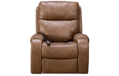 Serenity Leather Power Recliner with Tilt Headrest and Lumbar