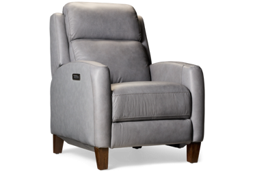 Lennox Leather Power Recliner - Tilt Power Headrest - Lumbar Support - Elegant Comfort