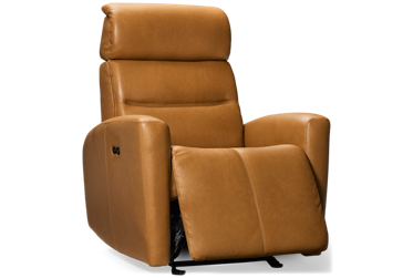 Apex Leather Power Glider Recliner - Manual Tilt Headrest - High Resiliency Foam - Contemporary