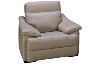 Natuzzi Editions Giotto Leather Power Recliner with Tilt Headrest and Lumbar