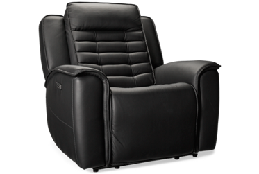 Velocity Power Recliner - Top-Grain Leather - Tilt Power Headrest - Cozy Bucket Seat