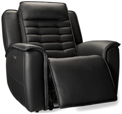 Velocity Power Recliner - Top-Grain Leather - Tilt Power Headrest - Cozy Bucket Seat
