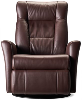 Zero Stress Bergen Leather Power Swivel Glider Recliner - Ergonomic Support - 360 Degree Swivel - Large Size