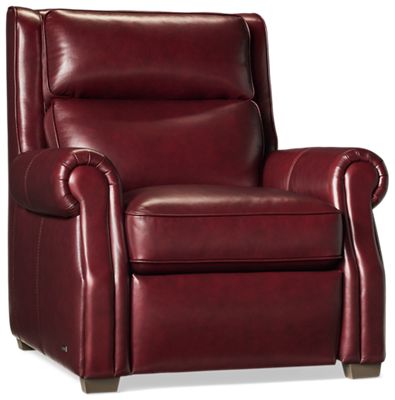 Ashford Leather Power Recliner - Tilt Power Headrest - Plush Tufted Backrest - Box Seat Cushion - Zero Wall Clearance