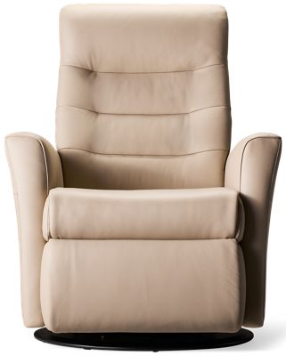 Zero Stress Queen Leather Power Glider Recliner - 360 Degree Swivel - Tilt Power Headrest - Standard Size 