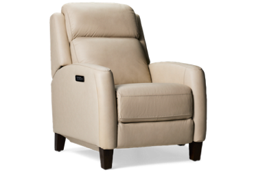 Lennox Leather Power Recliner - Tilt Power Headrest - Lumbar Support - Elegant Comfort