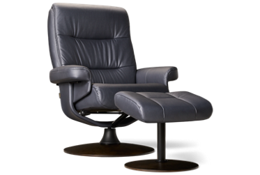 Gothenburg Swivel Chair & Ottoman - 360-Degree Swivel - Easy-Locking Side Lever - Matching Tufted Ottoman - Durable Metal Frame