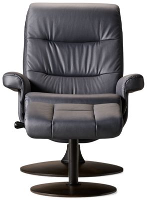Gothenburg Swivel Chair & Ottoman - 360-Degree Swivel - Easy-Locking Side Lever - Matching Tufted Ottoman - Durable Metal Frame
