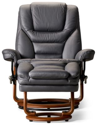 Lund Swivel Chair & Storage Ottoman - Swivel Base - Elegant Wood Accents - Functional Comfort