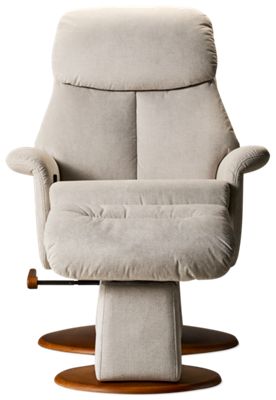 Uppsala Swivel Glider & Ottoman - Cozy Upholstered Chair - Tufted Backrest - 360-Degree Swivel - Easy-Locking Side Lever - Matching Tufted Ottoman